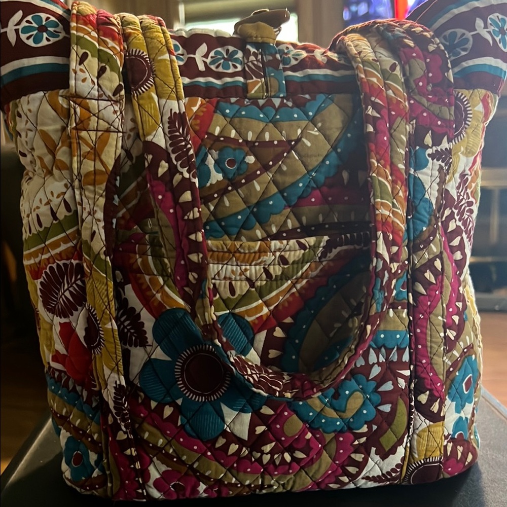 Quilted Floral Large Tote Bag